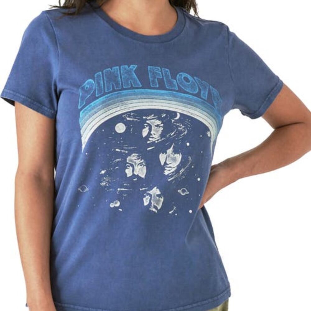 Lucky Brand Women's Pink Floyd Classic Crew Tee - Dark Denim